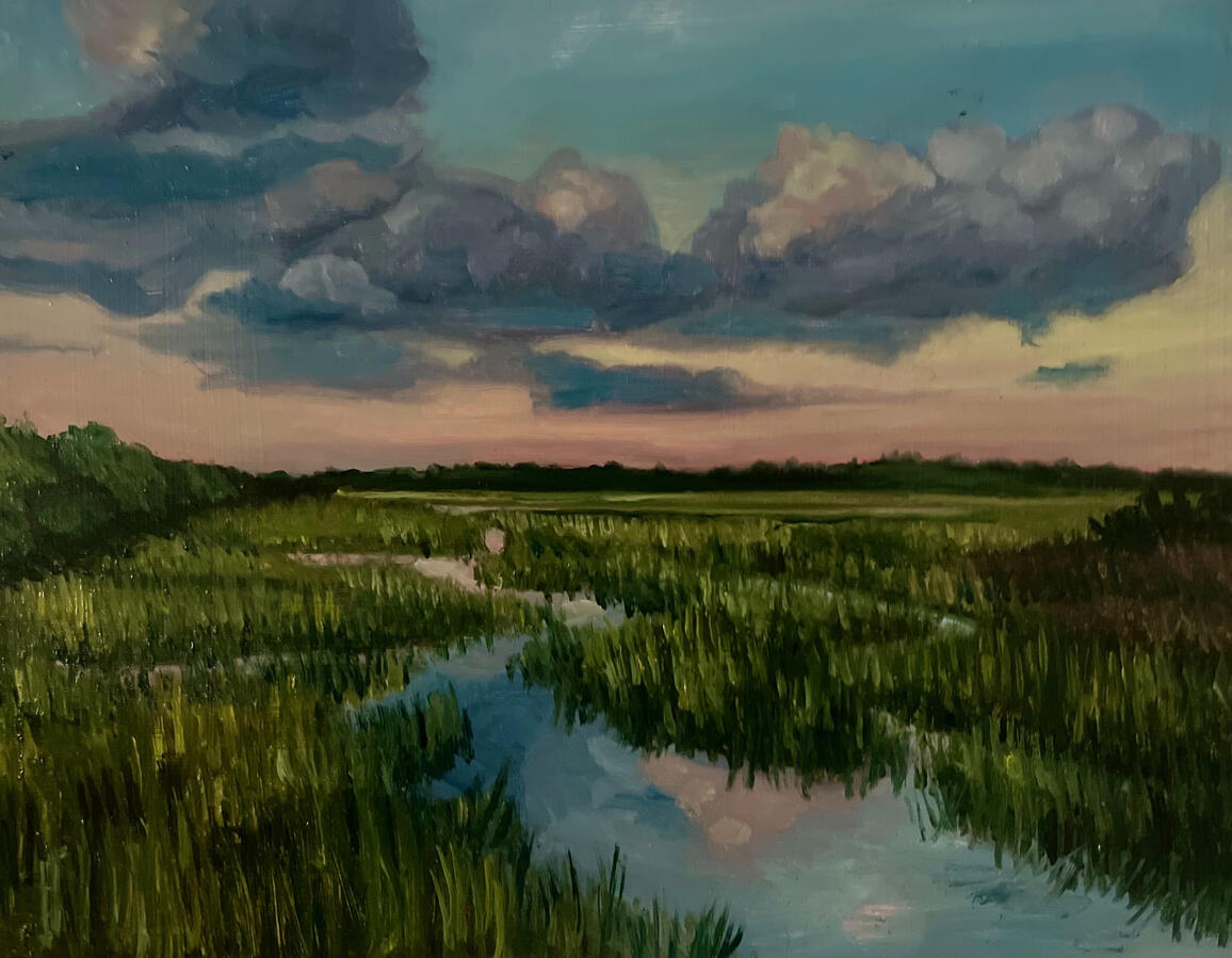 Low Country Sunset v3. 10x16x1 1/8" oil on canvas. Unvailable. 2024